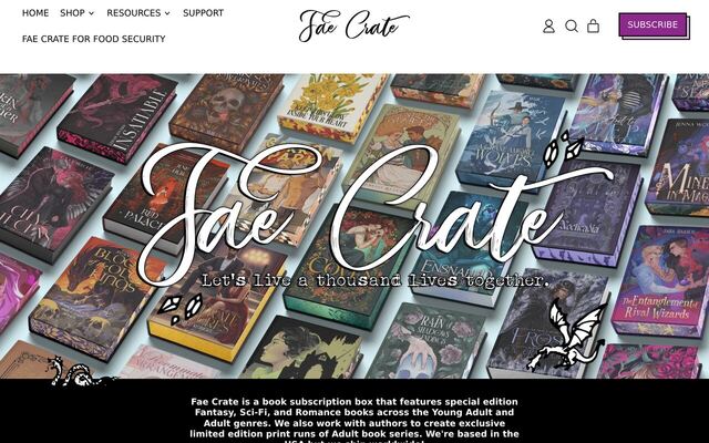 Fae Crate homepage