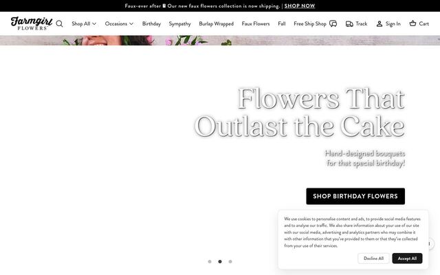 Farmgirl Flowers homepage