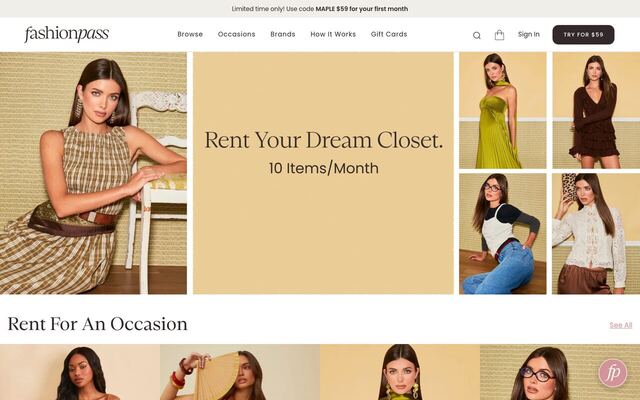 FashionPass homepage