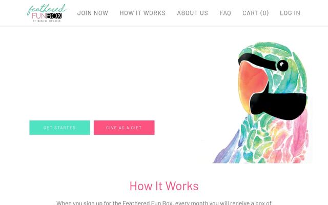 Feathered Fun Box homepage