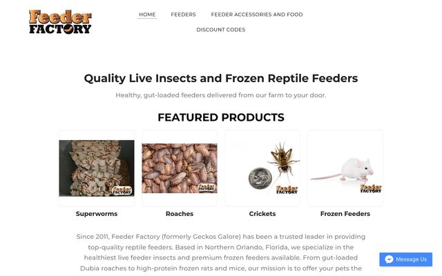 Feeder Factory homepage