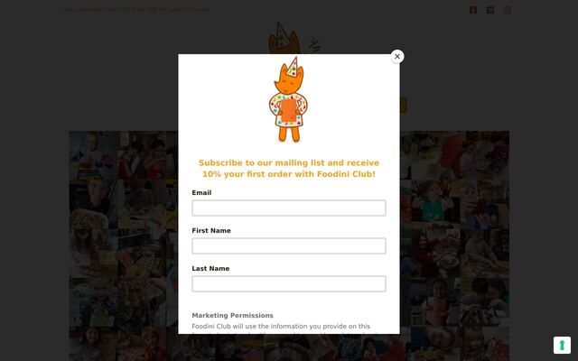 Foodini Club homepage