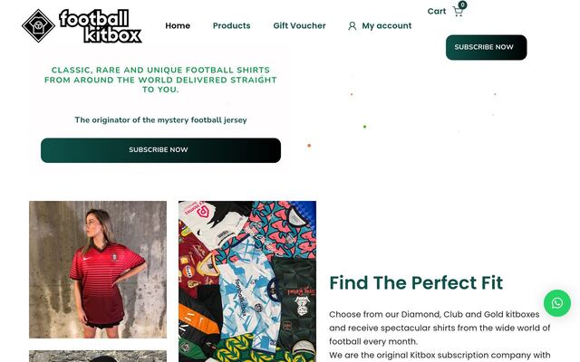 Football Kit Box homepage