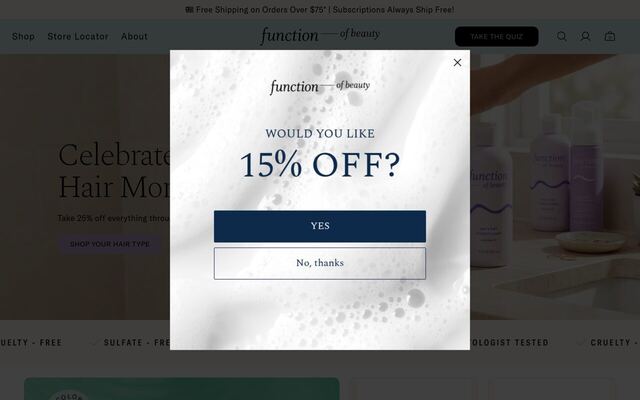Function of Beauty homepage