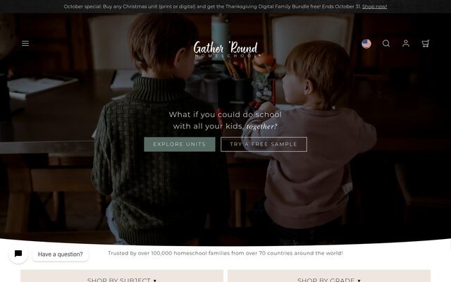 Gather 'Round Homeschool homepage