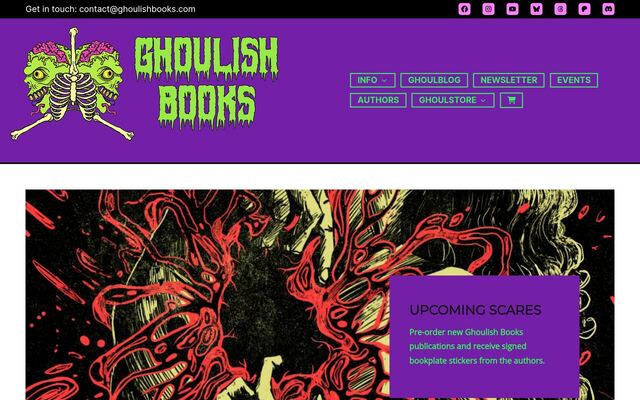 Ghoulish Books Membership homepage