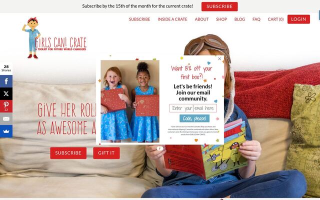 Girls Can! Crate homepage
