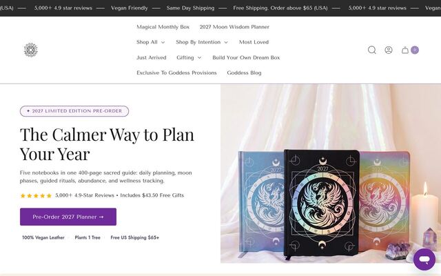 Goddess Provisions homepage