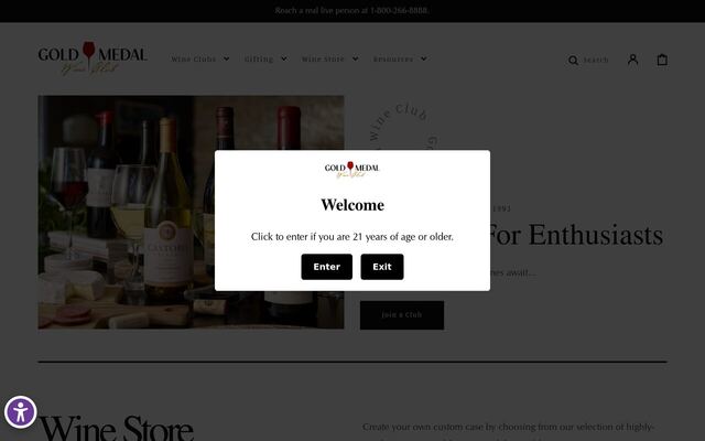 Gold Medal Wine Club homepage