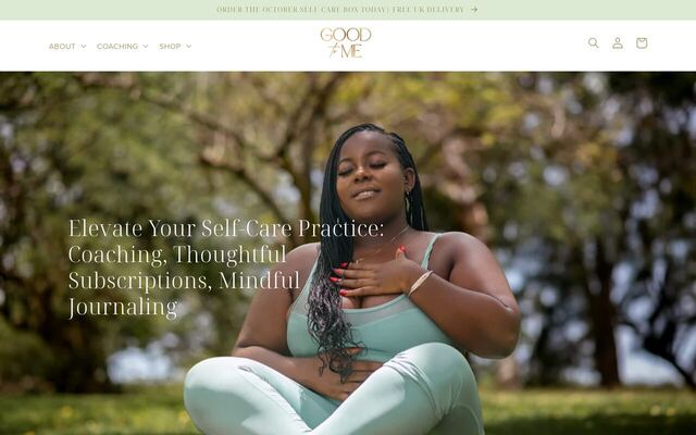 Good To Me Self-Care Box homepage