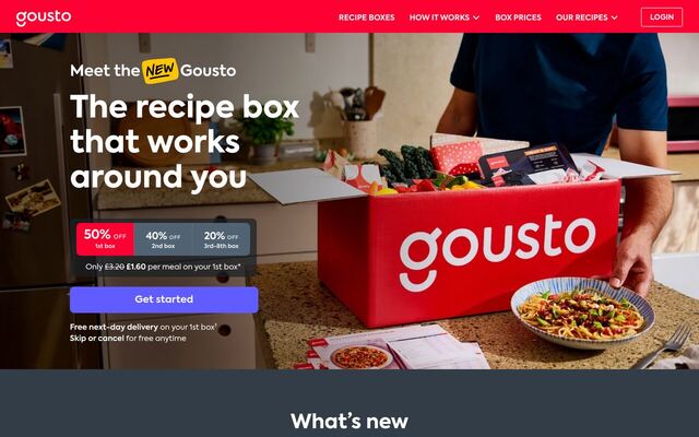Gousto homepage