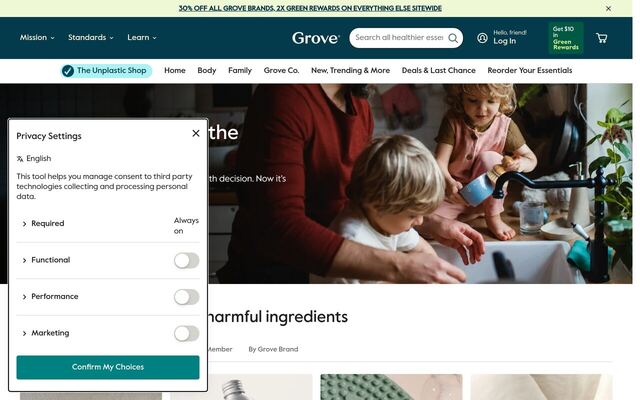 Grove Collaborative homepage