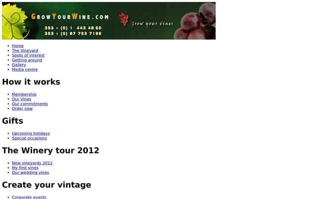 GrowYourWine homepage