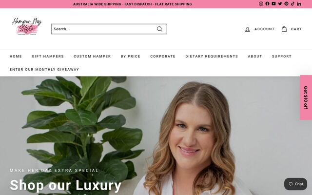 Hamper My Style Pamper Yourself Subscription Box homepage