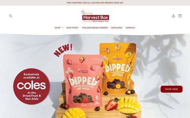 Harvest Box homepage