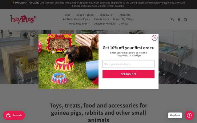 HayPigs! Subscription Box homepage