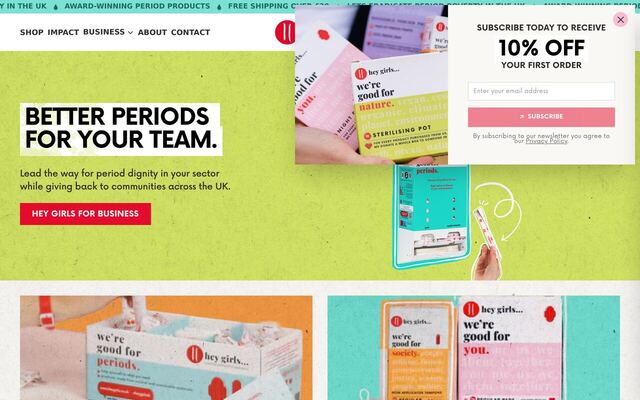 Hey Girls homepage