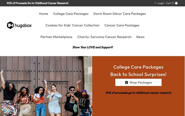 Hugabox homepage