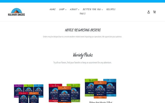 Kalahari Biltong Subscription homepage