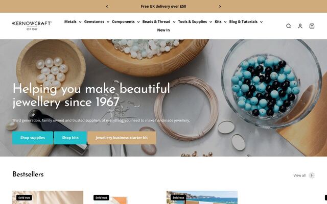 Kernowcraft Jewellery Making Subscription Box homepage