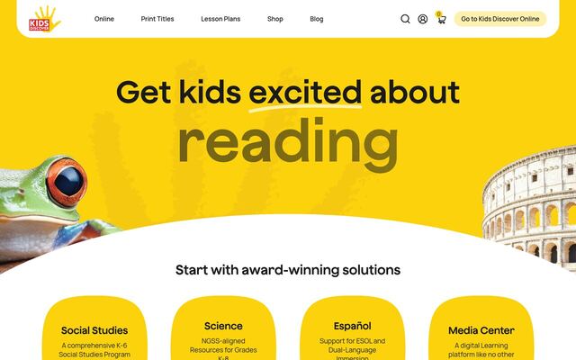 Kids Discover homepage