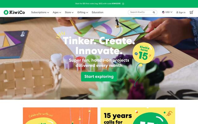 KiwiCo Doodle Crate homepage