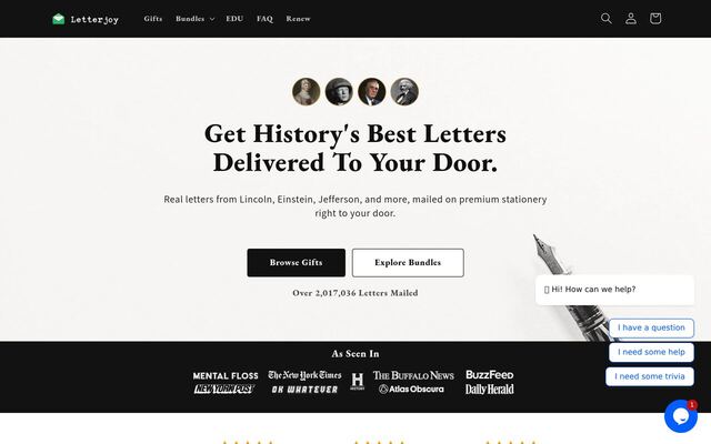 Letterjoy homepage