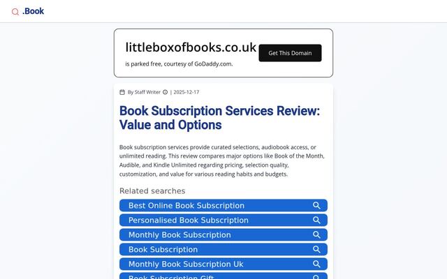 Little Box of Books homepage