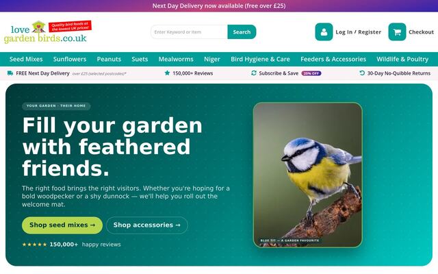 Love Garden Birds Bird Food Subscriptions homepage
