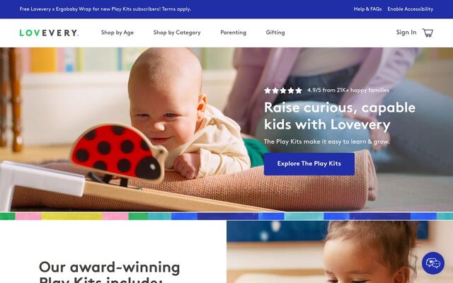 Lovevery homepage