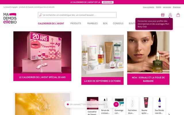 Mademoiselle Bio Box homepage