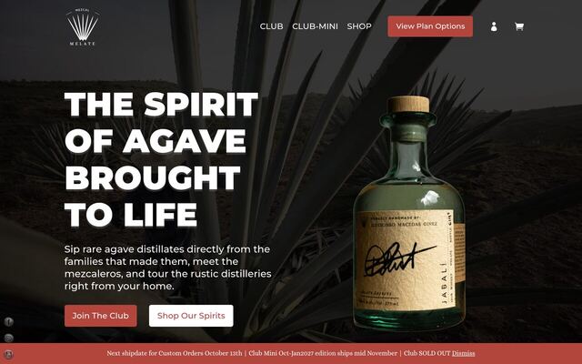 Maguey Melate Mezcalero of the Month Club homepage