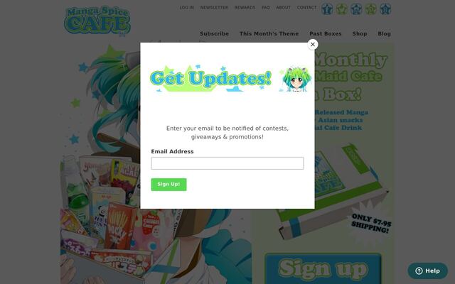 Manga Spice Cafe homepage