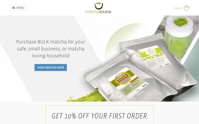 Matcha Source homepage