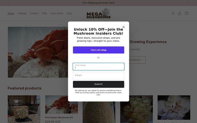 Mega Mushroom Farm – Mushroom Kit Subscription homepage