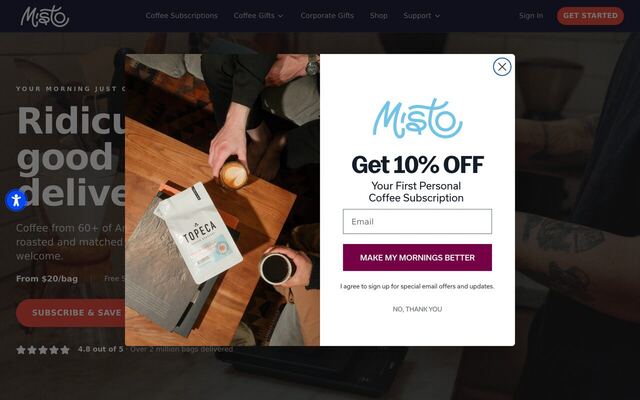 MistoBox homepage