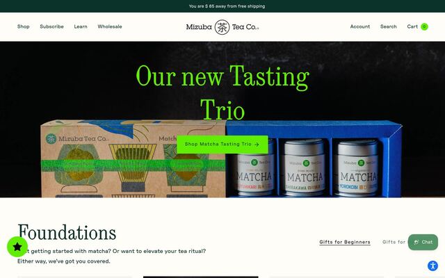 Mizuba Tea Co. homepage