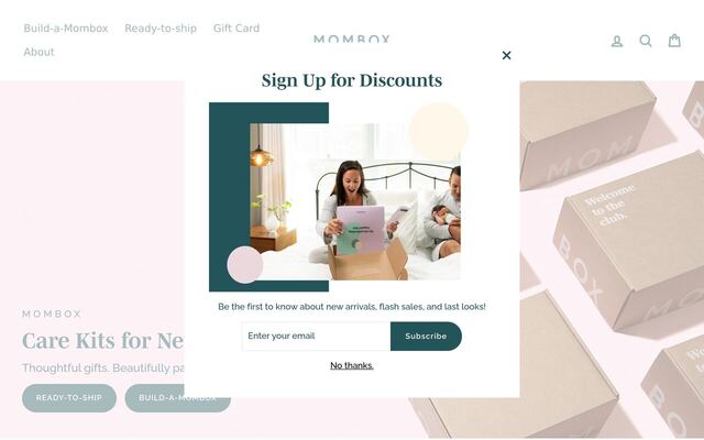 Mombox homepage