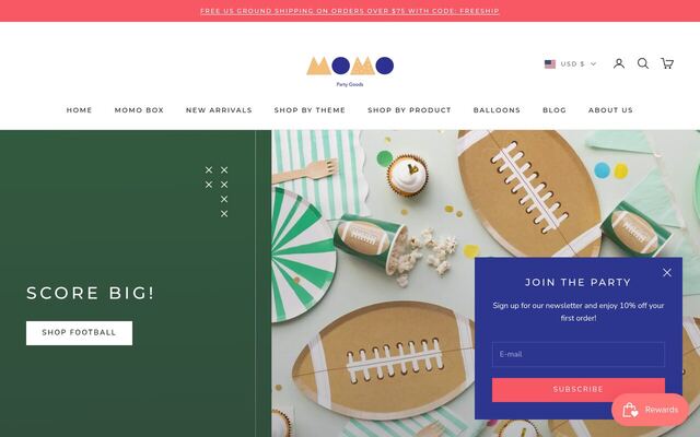Momo Party homepage