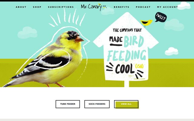 Mr. Canary Bird Seed Subscription homepage