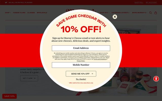 Murray's Cheese (Cheese Clubs) homepage