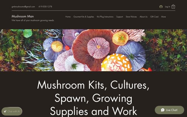 Mushroom Man – Mushroom Kit Subscription homepage