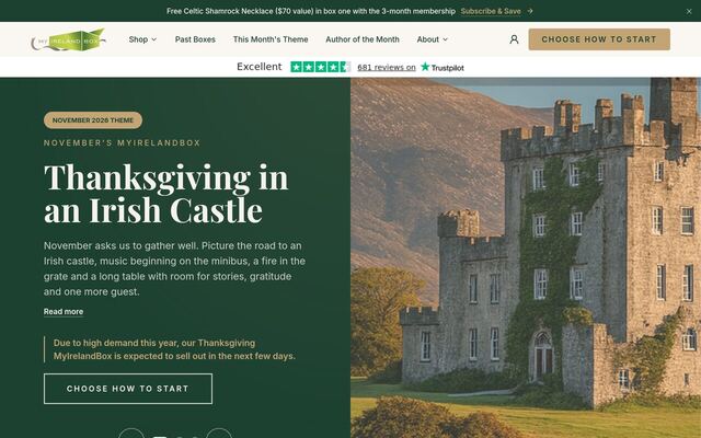 MyIrelandBox homepage