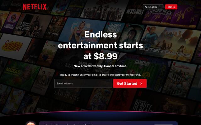 Netflix DVD (DVD.com) homepage
