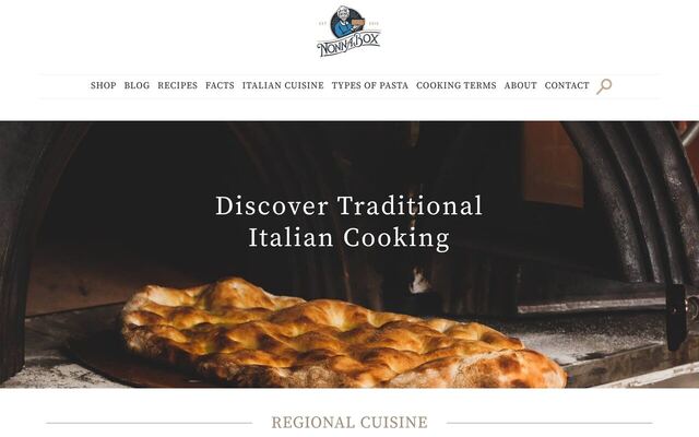 Nonna Box homepage