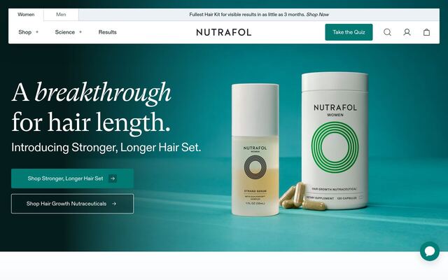 Nutrafol homepage