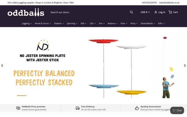 OddBalls homepage