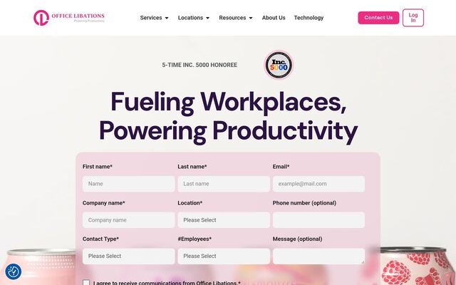 Office Libations homepage