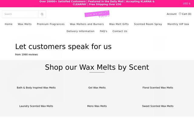 Oh My Melt VIP Box homepage