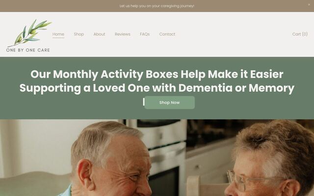 One By One Care homepage